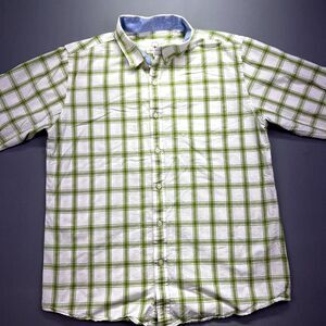 Mocotono Men's Long Sleeve Green Plaid Button‎ Up Size L Casual
